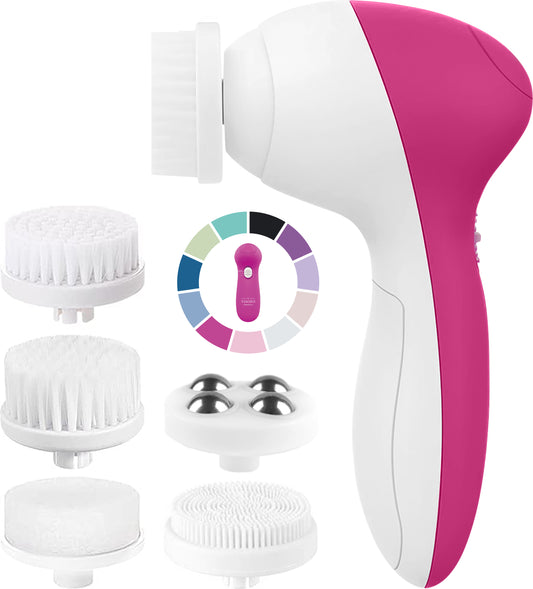 Facial brush 5 in 1, Rubellite