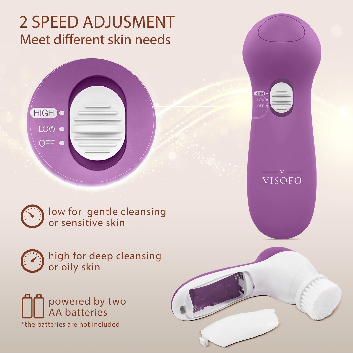 Facial brush 5 in 1 , Amethyst